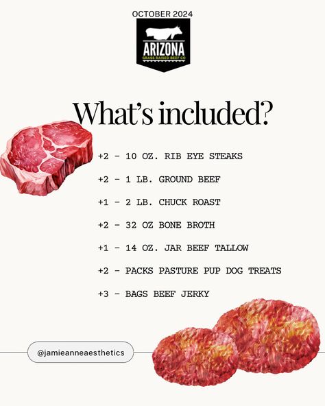 🥩🥩🥩GIVEAWAY TIME!🥩🥩🥩 I am so excited about this giveaway - probably my favorite one ever! 🥩At Arizona Grass Raised Beef, cattle spend their life eating Native grasses on millions of acres of open range land in the beautiful state of Arizona. Their beef is a true ranch-to-plate experience, giving customers peace of mind by providing the highest quality meat possible. Their beef is 100% grass fed & grass finished, and prepared in their own USDA inspected facility in Arizona. What’s include... Open Range, Beef Tallow, State Of Arizona, Giveaway Time, Chuck Roast, Ribeye Steak, Beef Jerky, Bone Broth, Jerky