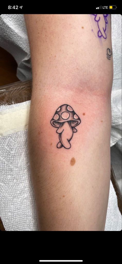 Mushroom Dude Tattoo, Mushroom Tattoo Men, Mushroom Tattoos For Women, Mushroom Guy Tattoo, Walking Mushroom Tattoo, Mushroom Man Tattoo, Mushroom Woman Tattoo, Mushroom Tattoo Flash, Mini Mushroom Tattoo