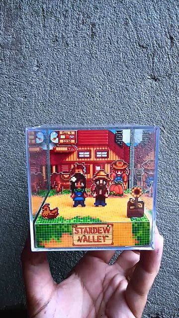 Stardew Valley Diy Gift, Stardew Valley Diorama, Stardew Valley Gift Ideas, Hobby Ideas, 3d Cube, Gaming Stuff, Doodles Drawings, Cute Doodles Drawings, Stardew Valley