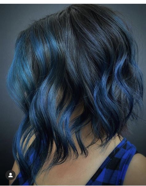 Blue Hair Ideas, Short Hair Colors, Blue Balayage, Blue Hair Dark, Bright Blue Hair, Royal Blue Hair, Short Blue Hair, Haircuts Short Hair, Short Hair Blue