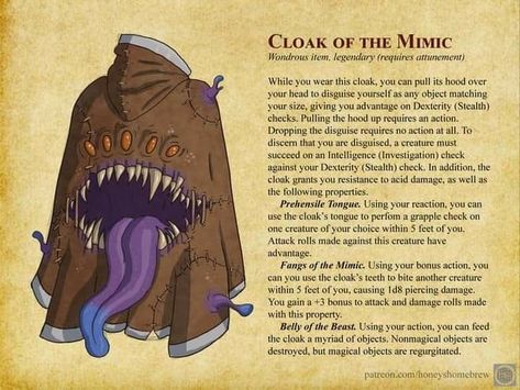 Magic Armor, Magical Objects, Dnd Stories, Dungeons And Dragons 5e, D D Items, Dnd Funny, The Mimic, Dungeons And Dragons Classes, Dnd Dragons