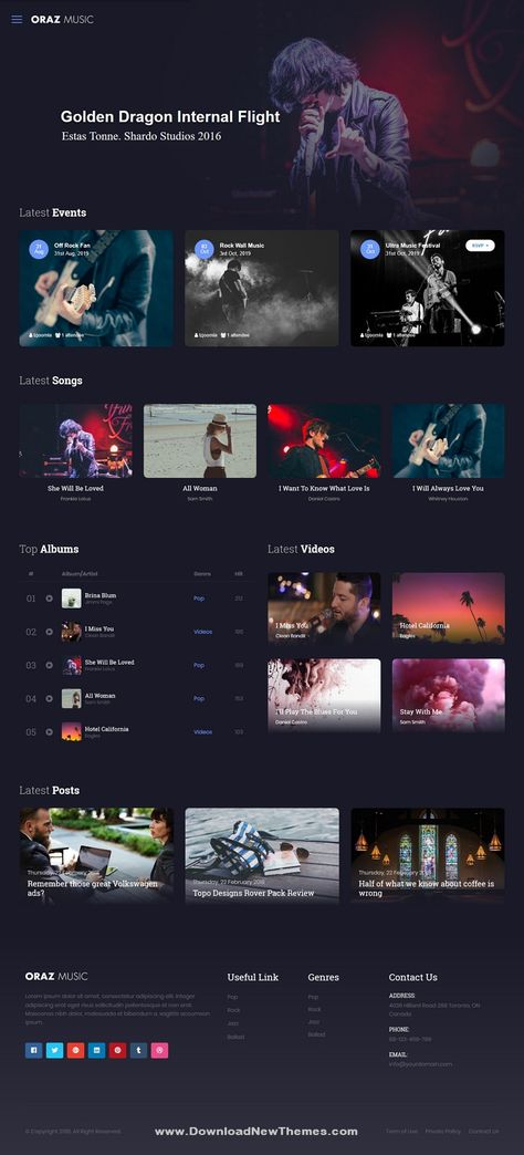 Oraz is a clean and modern design responsive #Joomla #template for #musicians, artists, #music bands and producers professional #website to download now & live preview click on image or Visit 🡽 #webdevelopment #Ui #ux Music Band Website, Musician Website, Estas Tonne, Band Website, Artists Music, 5 Template, Top Albums, Ui Design Website, Music Band