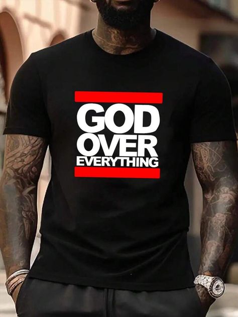 Men Christian Shirts Designs, Slogan Graphic Tee, Christian Tshirt Design, Christian Shirts Designs, Tee Shirt Fashion, Popular Shirt, Fabric Letters, Christian T Shirt, Mens Accessories Fashion