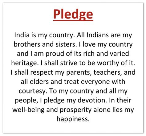 National Indian Pledge for Morning School Assembly National Pledge Of India, Indian Pledge In English, Morning Thoughts For School Assembly, Letter Writing Format, Morning Assembly, Morning School, School Assembly, Birthday Wishes For Kids, School Diary