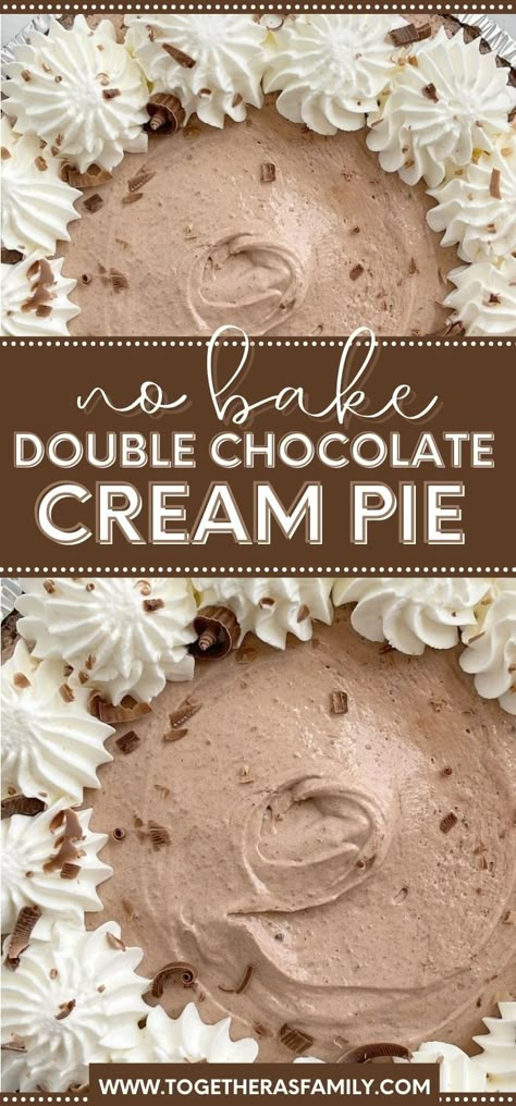 Frozen Chocolate Cream Pie, Recipes Using Instant White Chocolate Pudding, Chocolate Cake Pudding Recipe, 3 Ingredient Chocolate Pie, Cream Pies Recipes Easy, Whip Cream Desserts Easy, Desserts With Pudding Mix Easy Recipes, White Chocolate Pudding Desserts, Chocolate Pudding Pie Easy Jello