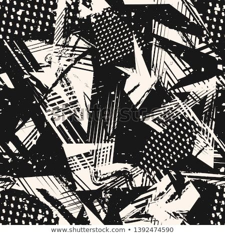 Abstract monochrome grunge seamless pattern. Urban art texture with paint splashes, chaotic shapes, lines, dots, triangles, spots. Black and white graffiti style vector background. Repeating design Grunge Patterns, Neon Patterns, Art Overlay, Grunge Graffiti, Black And White Graffiti, Grunge Effect, White Graffiti, Abstract Monochrome, Repeat Design