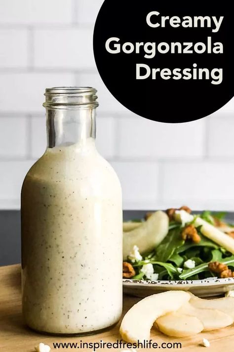 Creamy Gorgonzola Dressing | Foodtalk Gorgonzola Dressing, Gorgonzola Salad, Salad Inspiration, Gorgonzola Cheese, Salad Dressing Recipes Homemade, As You Like It, Homemade Salads, Homemade Dressing, Homemade Salad Dressing