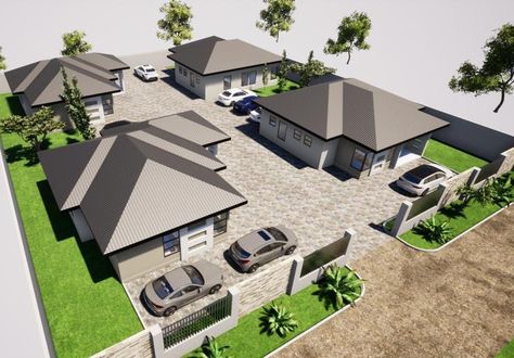 Family Neighborhood Layout, Land With Multiple Houses, Multi Home Compound, Compound House Design, Multiple Houses On One Property, Compound House Plans Family, 3 Houses In One Compound, Multi House Family Compound, Family Compound Layout