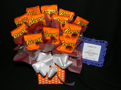 12 Reeses Peanutbutter cup Butter Gifts, Teacher Basket, Cna Week, Pb Cups, Secret Sister Gifts, Secret Sister, Candy Cup, Candy Bouquets, Turning 30