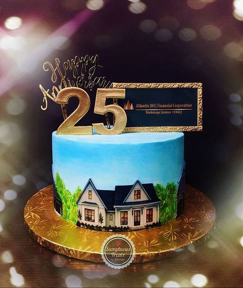 Sumptuous Treats by Anna Yiu в Instagram: «Happy 25th Anniversary! #anniversarycakes #mortgagecake #25thanniversary #customcakes #companyanniversarycake #cakes #torontocakes…» Real Estate Cake Ideas, Real Estate Cake, Buttercream Icing Cake, Happy 25th Anniversary, Hand Painted Cakes, Cool Birthday Cakes, Specialty Cakes, Anniversary Cake, Buttercream Cake