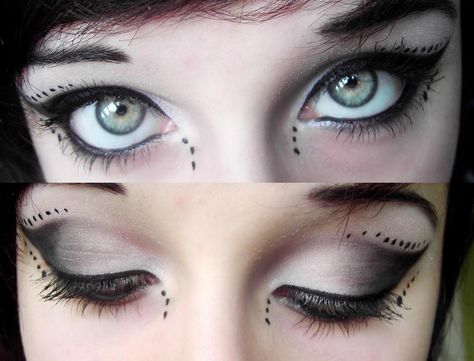 Cyber Gothic Make-up~ by MarieMystery on DeviantArt Gothic Make Up, Gothic Eye Makeup, Makeup Emo, Maquillage Goth, Goth Eye Makeup, Fantasy Make-up, Look Grunge, Alternative Makeup, Hooded Eye Makeup