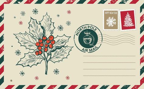 Christmas Postcard Ideas, Holiday Logo Design, Holiday Logo, Christmas Graphic Design, Christmas Mail, Graphic Design Cards, Scrapbook Printing, Christmas Envelopes, Christmas Labels