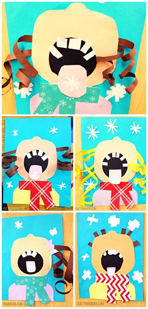 Children Catching Snowflakes on their Tongue (Winter Craft for Kids) - Comes with a free printable template too! | CraftyMorning.com Catching Snowflakes, Crafty Morning, January Crafts, Winter Art Projects, Winter Classroom, Winter Kindergarten, Winter Craft, Winter Preschool, Winter Crafts For Kids