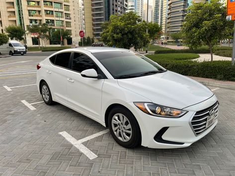 White Hyundai, Hyundai Sedan, Ford Fusion Custom, Elantra Hyundai, 2018 Hyundai Elantra, Summer Vision, Car Deco, Sedan Cars, Car Rental Company