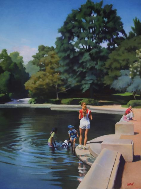 Nigel Van Wieck, Pool Art, Lake Girl, Global Design, Urban Landscape, Daily Art, College Art, Contemporary Artists, Installation Art