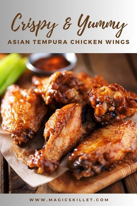 Air Fryer Tempura Chicken Wings - Magic Skillet Air Fryer Tempura Chicken, Air Fryer Tempura, Wings Recipe Crispy, Fried Tempura, Tempura Chicken, Airfryer Chicken, Chicken Wings Recipe, Air Fryer Chicken Wings, Seafood Appetizers