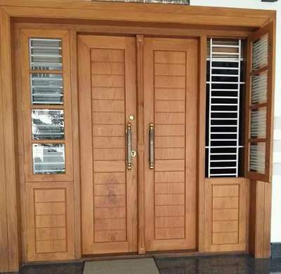 Wooden Double Front Doors Entrance, Entrance Double Door Design, Front Double Door Design Wood, Wooden Double Front Doors Modern, Main Double Door Design Wood, Double Door Design Entrance, Front Double Door Design Wood Modern, Wooden Main Double Door Design, Main Door Handle Design