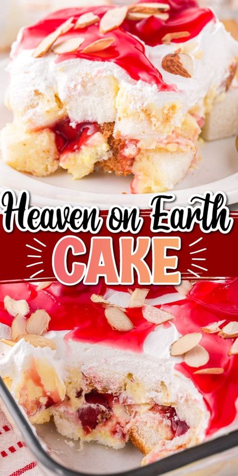 Earth Dessert, Sweet Casserole, Heaven On Earth Cake, Whip Cookies, Cherry Recipe, Refrigerator Cake, Angel Food Cake Desserts, Buckeyes Recipe, Earth Cake