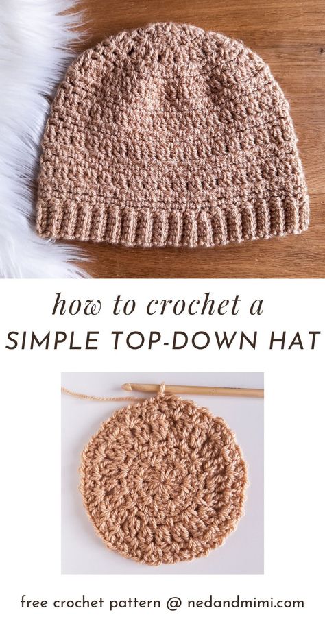 The Jasmine Beanie is top-down crochet beanie pattern that’s just perfect for beginners. Start with a simple circle for the crown, crochet the body of the hat, and add a simple crochet ribbing at the end! And the pattern is written for 4 sizes so you can make one for everyone in the family! #crochet #crochetbeanie #crochethat #freecrochetpattern Crochet Beanie Hat Free Pattern, Easy Crochet Hat Patterns, Crochet Beanie Pattern Free, Crochet Adult Hat, Crochet Hat For Beginners, Crochet Baby Hat Patterns, Easy Crochet Hat, Hat Patterns Free, Crocheted Hat