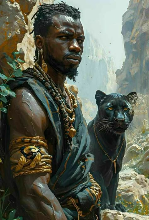 Black Warrior Art, Fantasy Africa, Warrior Reference, Black Power Art, Dnd Npc, Black God, Pan African, Pirate Art, Dream Fantasy