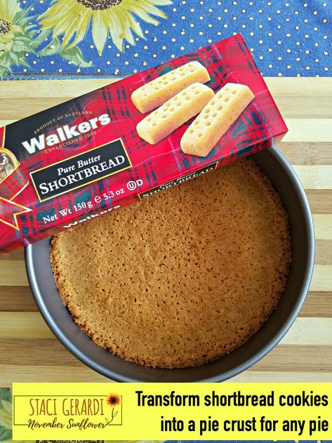 Pie Crust Video, Shortbread Pie, Shortbread Pie Crust, Shortbread Crust Recipe, Cookie Crust Recipe, Walkers Shortbread Cookies, Shortbread Cookie Crust, Walkers Shortbread, Butter Shortbread