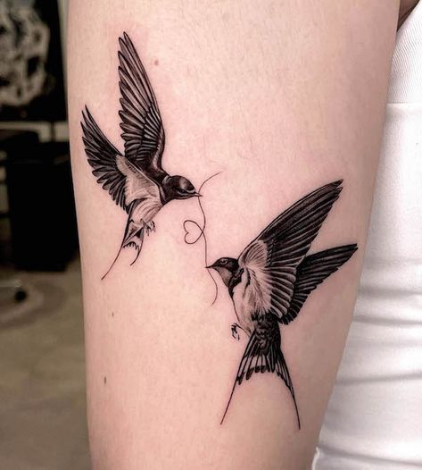 74 Inspiring Swallow Tattoos With Meaning - Our Mindful Life Golondrinas Tattoo, Swallow Hand Tattoo, Freedom Symbol Tattoo, Traditional Swallow Tattoo, Bird Tattoo Ideas, Small Daisy Tattoo, Swallow Tattoos, Bird Tattoos Arm, Swallow Bird Tattoos