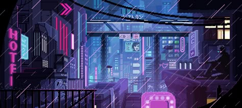 Notion Cover Cyberpunk, Pixel Rain Gif, Rainy Pixel Art Gif, Pixel Art City Gif, Pixel Art Live Wallpaper Pc, Pixel Art Rain Gif, Cozy Banner Gif, Starting Soon Screen Gif, Retro Wallpaper Gif