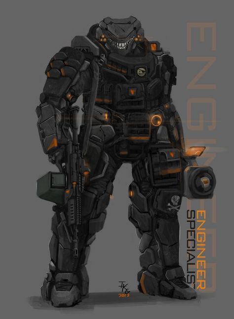 ENGINEER SPECIALIST by ianskie1 on deviantART Future Soldiers, Cyborgs Soldier, Sci Fi Armor, Futuristic Armor, Power Armour, Futuristic Armour, Sci-fi Armor, Future Soldier, Battle Armor