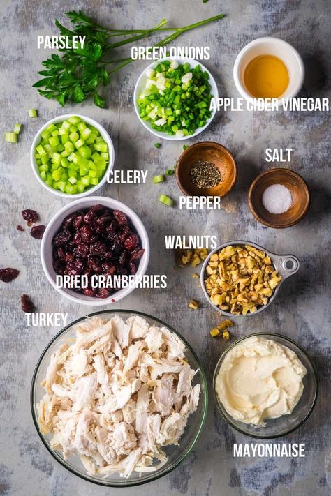 This easy turkey salad recipe makes the best salad or turkey salad sandwich with leftover turkey, dried cranberries, walnuts, celery, and creamy dressing. Thanksgiving Turkey Salad, Cranberry Pecan Turkey Salad, Heb Turkey Cranberry Salad, Turkey Cranberry Salad, Turkey Recipes Leftover, Smoked Turkey Salad, Turkey Sandwich Recipes, Leftover Turkey Salad, Turkey Leftover Recipes