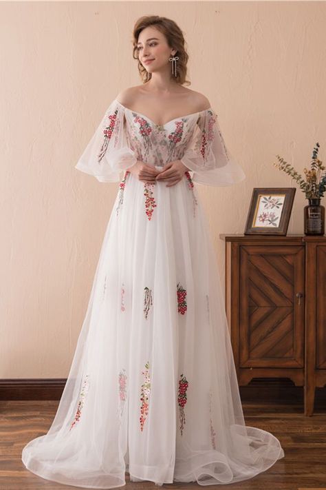 158fc2ddd52ec2cf54d3c161f2dd6517desc39984060ri Court Train Prom Dress, Puffy Prom Dresses, Prom Dress With Lace, Fairy Prom Dress, Bell Dress, Court Train Wedding Dress, A Line Prom Dress, White Evening Dress, Prom Dresses Formal