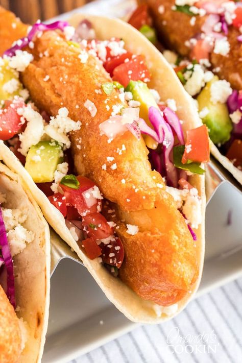 Breaded Fish Recipe, Fried Cod Fish, Breaded Tilapia, Best Fish Taco Recipe, Salmon Tacos Recipe, Fish Tacos Tilapia, Best Fish Tacos, Tilapia Tacos, Breaded Cod