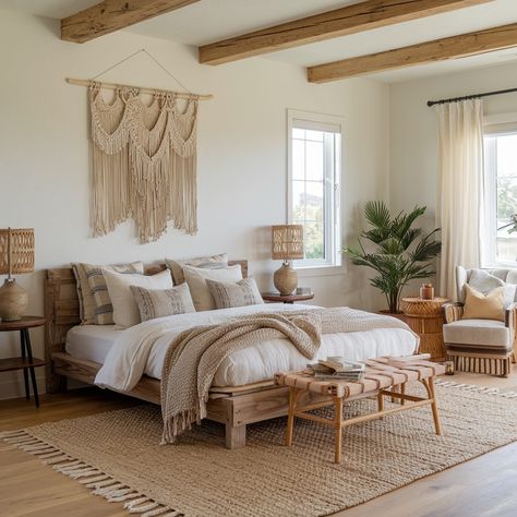 Modern Farmhouse Boho House🧡🧡🧡 Boho Teen Bedroom, Teenage Bedroom Ideas, Vintage Light Fixtures, Farmhouse Boho, Boho House, Cute Room Ideas, Macrame Wall Art, Teenage Bedroom, Woven Rugs