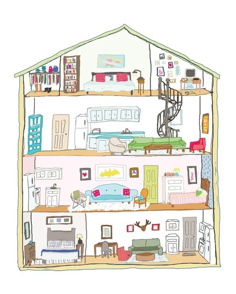 Dollhouse Illustration, Apartment Illustration, Operation Shoebox, Dollhouse Art, Doodle Characters, House Colouring Pages, Wattpad Book Covers, House Sketch, House Apartment