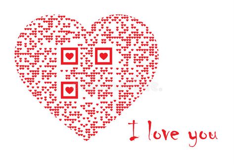 I Love You Words, Heart Symbol, Qr Code, Red Heart, Handmade Art, I Love You, Stock Illustration, Vector Illustration, Love You