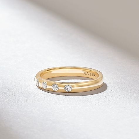 Flush Set Natural Diamond on a Minimalist and Plain Wedding Band in Real Solid Gold with color and kt options. Features * Made to Order * Gold KT: 10K, 14K, 18K * Custom Gold Color: Rose Gold, Yellow Gold, White Gold * Width of Band: 2.81MM * Thickness of Band: 1.53MM * Diamond Color-Clarity: D-E-F color VVS Clarity * Total CTW: 0.20ctw * Ready to Ship in 5-7 Business Days ✓ We care about the environment,the jewelry we cast is made with recycled gold. We source exclusively post-consumer material Gold Wedding Band With Diamonds, Band Rings Women, Flush Set Diamond, Slim Ring, Marriage Ring, Tiny Diamond, Diamond Wedding Band, Eternity Band Diamond, Anniversary Bands