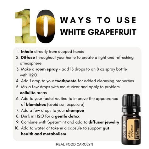 Grapefruit Essential Oil Benefits, Doterra Grapefruit, Doterra Oils Recipes, Morning Water, White Grapefruit, Doterra Diffuser Blends, Doterra Business, Doterra Essential Oils Recipes, Essential Oils For Massage