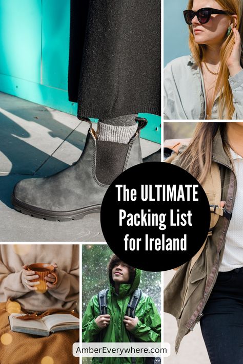 Wondering what to pack for your first trip to Ireland? This ultimate packing list has everything you need, from rain gear to layering essentials! Make sure you're prepared for the unpredictable Irish weather with this guide. #IrelandPackingList #TravelIreland #PackingForIreland #IrelandTripEssentials Packing For Ireland In March, Ireland In March What To Wear In, What To Pack For Ireland In March, What To Pack For Ireland In August, What To Wear In Ireland In May, Outfits For Ireland In September, Outfits For Ireland In March, Ireland Outfits Spring, Ireland Outfit Fall