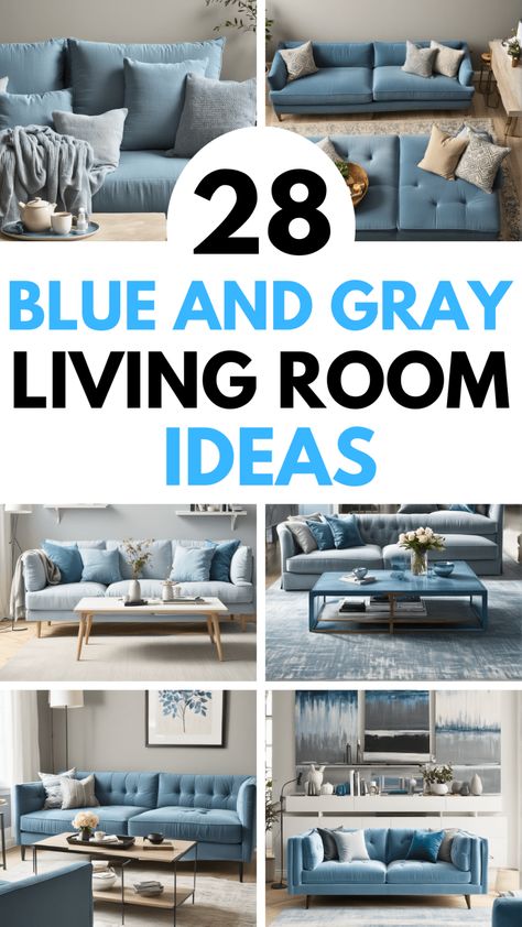 28 Blue and Gray Living Room Ideas – The Crafty Hacks Blue And Gray Living Room, Blue Living Room Color Scheme, Blue Living Room Color, Gray Living Room Ideas, Blue Grey Living Room, Light Blue Living Room, Soft Blue Walls, Blue Sofas Living Room, Blue Leather Sofa