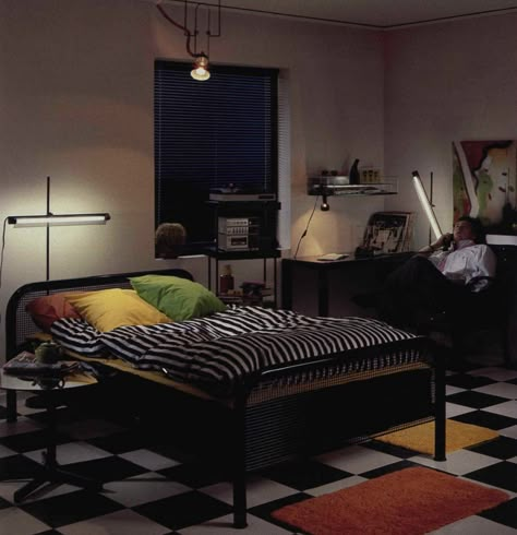 Tokyo Apartment Interior, Ikea 90s, Furniture Editorial, 80s Architecture, 1980s Interior Design, 80s Bedroom Decor, 90s Interior, 80s Interior Design, Maximalist Interior Design