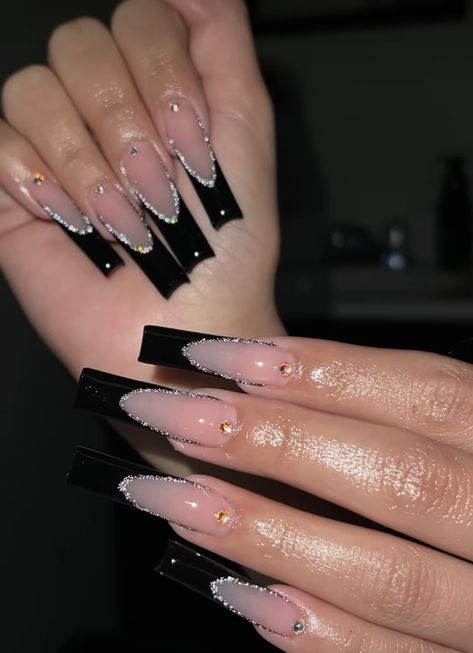 Black Prom Nails, Quinceanera Nails, Hoco Nails, 2022 Nails, Black Acrylic Nails, Baddie Nails, Homecoming Nails Acrylic, Simple Acrylic Nails, Dope Nail Designs