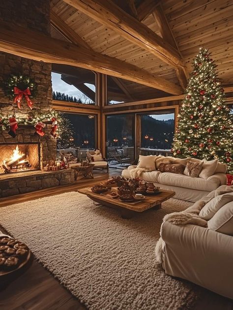 Log Cabin Ideas, Cabin Aesthetic, Dream Life House, Dream House Rooms, Christmas Room, Cabin Life, Dream House Interior, Dream House Plans, A Living Room