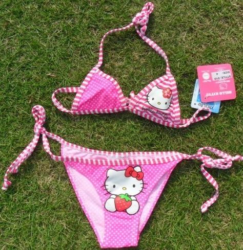 Vs Swimwear, Cutesy Outfits, Cutesy Outfit, Cheap Swimwear, Kitty Clothes, Hello Kitty Clothes, Cute Sleepwear, Kitty Stuff, Girls Swimwear