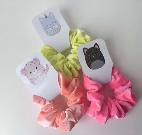 SQUISHMALLOWS SCRUNCHIES  birthday party favors  Having  party! those neon Squishmallows scrunchies are super COOL!! These scrunchies are the best addition to your little one birthday party!    **set of 4 you will receive 4 different neon colors.  **set of 8 you will receive 2 sets of the 4 different colors. ** WE CAN DO ANY THEME FOR YOUR PARTY** Make sure to check out our other Squishmallow Inspired Party Décor & Favors to complete the perfect party.  All of my products ship via USPS first cla Squish Mallow Birthday Party, Squishmallow Birthday Party Centerpiece, Squish Mellow Birthday Party Decorations, Squishmallow Slumber Party, Squishmallows Birthday, Squishmellow Birthday Ideas, Squishmallow Party Ideas, Squishmellow Birthday Party, Squishmallows Party