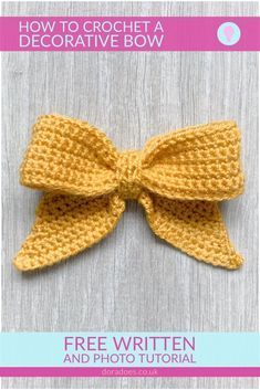 Multicolor Yarn Projects, Crochet Bow Applique Free Pattern, Crochet Large Bow Free Pattern, Crochet Wand Pattern, Crochet Big Bows Free Pattern, Hair Bow Crochet Pattern, Crocheted Bows Free Pattern, Crochet Bows Free Pattern Easy, Crochet Bow Clip