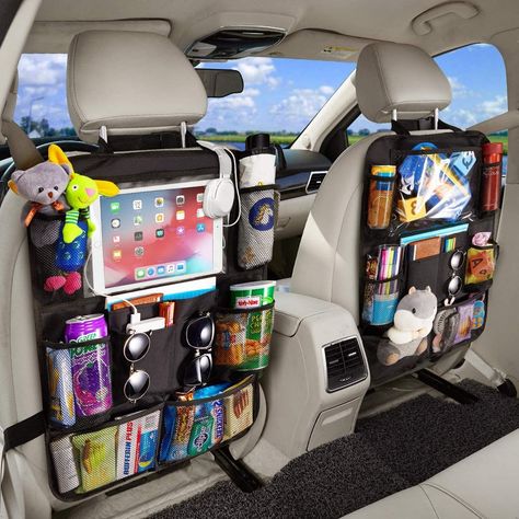 Car Travel Accessories, Backseat Organizer, Backseat Car Organizer, Car Seat Organizer, Packing Car, Car Organizer, Console Organization, Seat Storage, Seat Protector