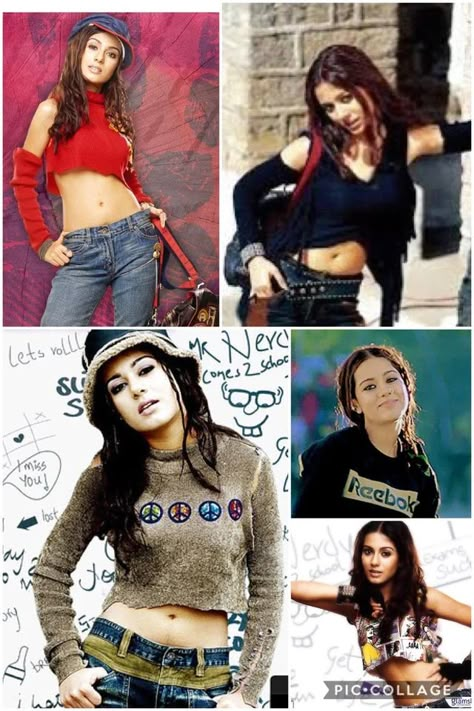 Main Hoon Na Outfits, Bollywood Day In College Ideas, Rave Outfits Diy, Bollywood Theme Party Outfit, Bollywood Theme Party, 90s Bollywood Fashion, Gauri Khan, Amrita Rao, Bollywood Theme