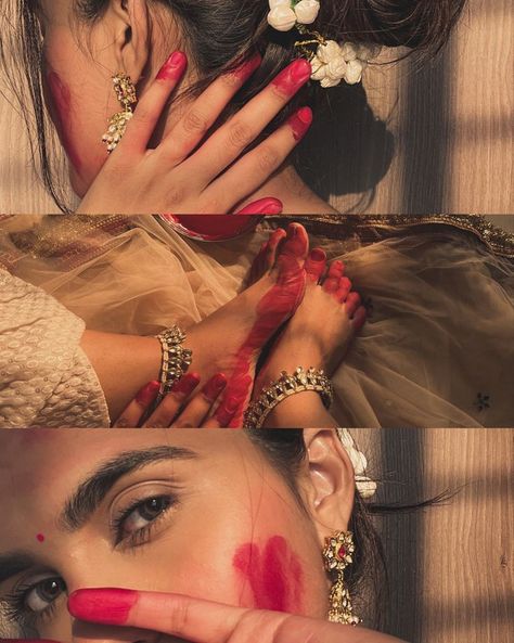 Bhaidooj Aesthetic, Traditional Self Portrait Photography, Aesthetic Desi Photoshoot Idea, Bengali Asthetic Picture, Bangoli Saree Traditional Look, Bengali Aesthetic Photography, Diwali Photoshoot Ideas For Women, Diwali Shoot Ideas, Diwali Poses For Women