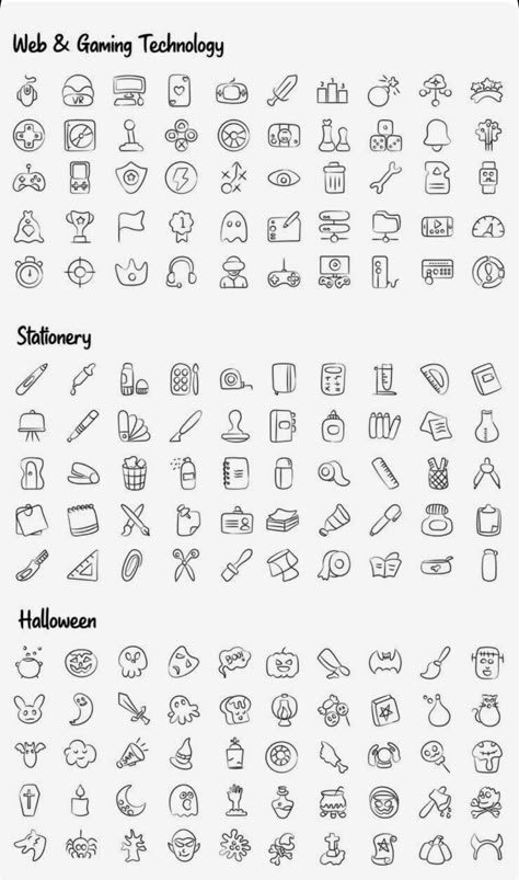 Bullet Journal Icons, Drawn Icons, Creating A Bullet Journal, Hand Doodles, Mini Doodle, Cute Easy Doodles, Hand Drawn Icons, Doodle Icon, Simple Icon