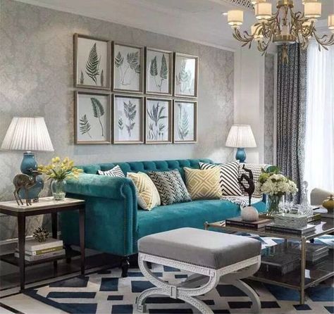 Beautiful carpets for rooms Apartamento New York, Turquoise Sofa, Turquoise Living Room Decor, Turquoise Room, Living Room Turquoise, Green Living Room Decor, Grey Couch Living Room, Blue Living Room Decor, Living Room Images