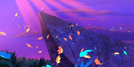 Pocahontas Landscape, Pocohantas Aesthetic, Pocahontas Leaves, Wallpapers Notebook, Best Disney Songs, Disney Desktop Wallpaper, Quote Paintings, Disney Royalty, Beautiful Animation